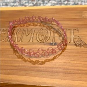 Pink rubber tattoo choker bracelet